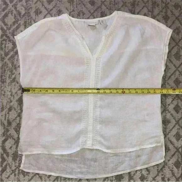 House of Harlow REVOLVE Linen Embroidered Top Medium White - Picture 9 of 12